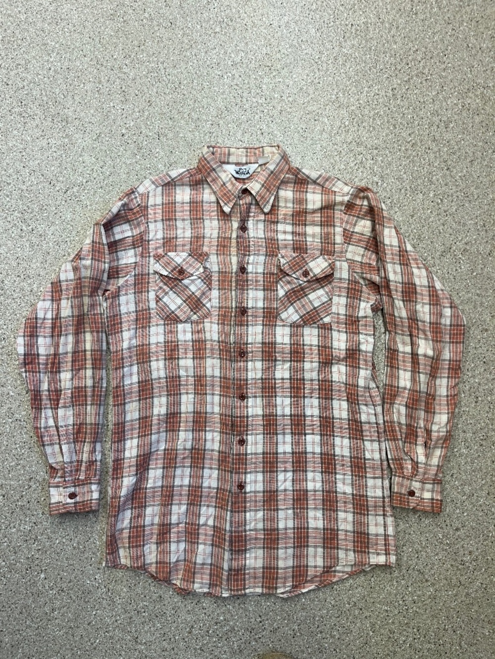 Vintage 80s Woolrich Long Sleeve Plaid Flannel Button Up L
